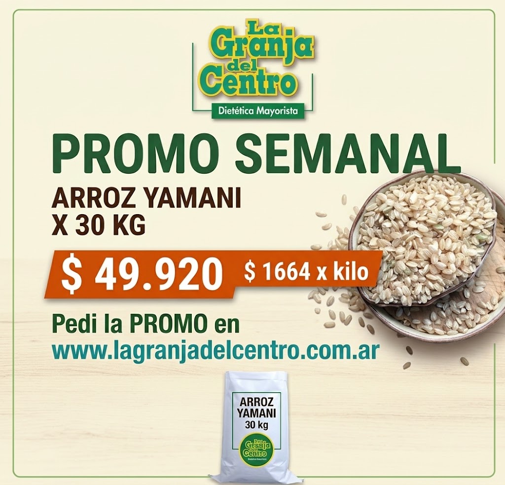 Ofertas y Promociones Arroz Integral YAMANI x 30 kg promo semanal